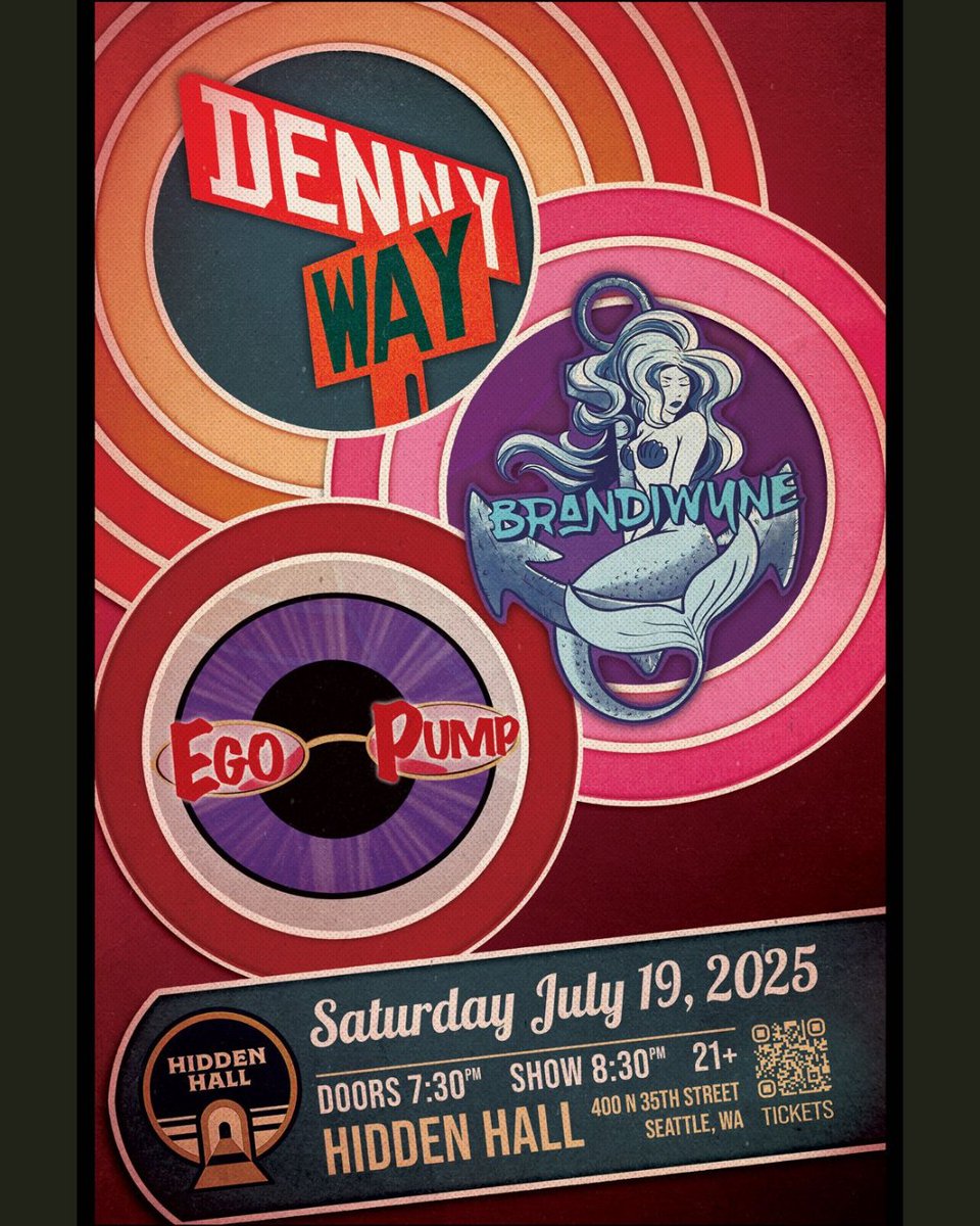 JUST ANNOUNCED. 🎸
Seattle’s own Denny Way takes you down a sonic road of electrifying originals and reimagined alt-rock, indie, and pop anthems—live at Hidden Hall with BrandiWyne and EgoPump!

📍 Hidden Hall | 400 N 35th St
🗓️ Saturday, July 19
🎟️ tixr.com/pr/sm/142490