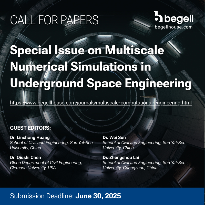 JMLMC1's tweet image. 📢 #CallForPapers – JMC Special Issue
Submit your research in underground space engineering (FEM, DEM, CFD-DEM, ML & more) to @JMC_journal (IF: 1.4)
📅 Deadline: June 30, 2025
🔗 Publish with us: begellhouse.com/journals/multi…
#ComputationalModeling #Geomechanics #JMCSpecialIssue