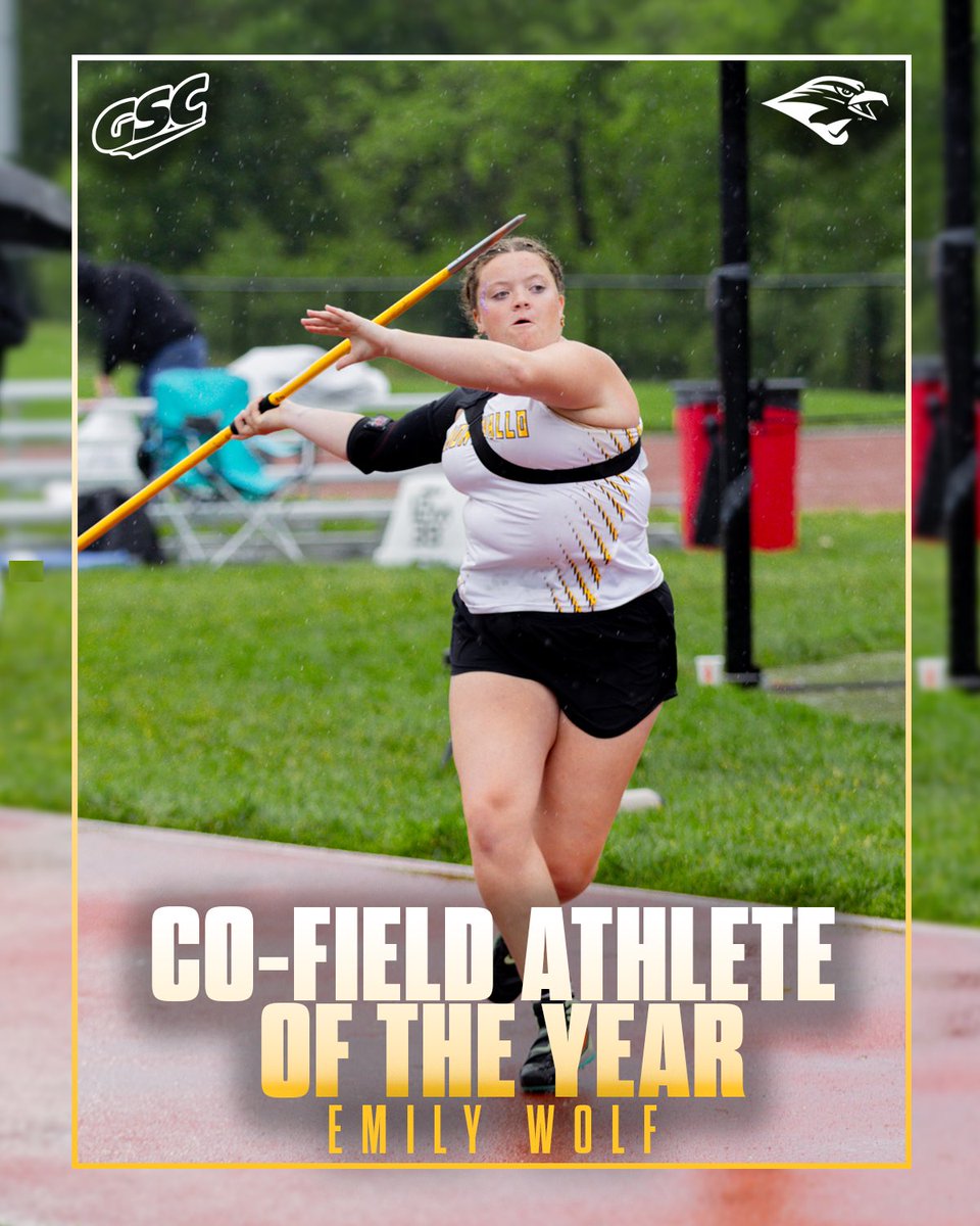 🚨GSC CO-FIELD ATHLETE OF THE YEAR🚨

Emily Wolf continues to garner postseason recognition, being named GSC Co-Field Athlete of the Year!

📰: tinyurl.com/5fm6nthf

#TogetherWeRise