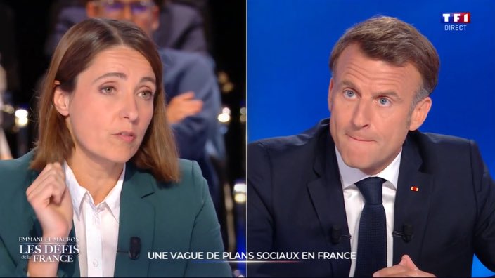 Avec Renaissance (@avecrenaissance) on Twitter photo “Si on n’a pas les clients et qu’on ne sait pas gérer, cela ne sert à rien de nationaliser en l’espèce. Quand le problème d’une entreprise c’est son capital, il faut nationaliser, mais quand le problème c’est qu’elle n’a plus de marché, ça ne sert à rien.”
— <a href="/EmmanuelMacron/">Emmanuel Macron</a> “Si on n’a pas les clients et qu’on ne sait pas gérer, cela ne sert à rien de nationaliser en l’espèce. Quand le problème d’une entreprise c’est son capital, il faut nationaliser, mais quand le problème c’est qu’elle n’a plus de marché, ça ne sert à rien.”
— <a href="/EmmanuelMacron/">Emmanuel Macron</a>