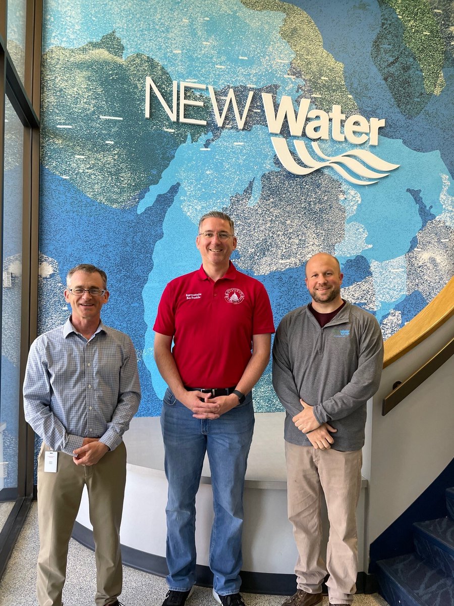 Thank you State Representative Benjamin Franklin for coming out to NEW Water to see how our team cleans more than 41 million gallons of water each day, &amp; how this critical infrastructure protects public health &amp; our most valuable resource, water!