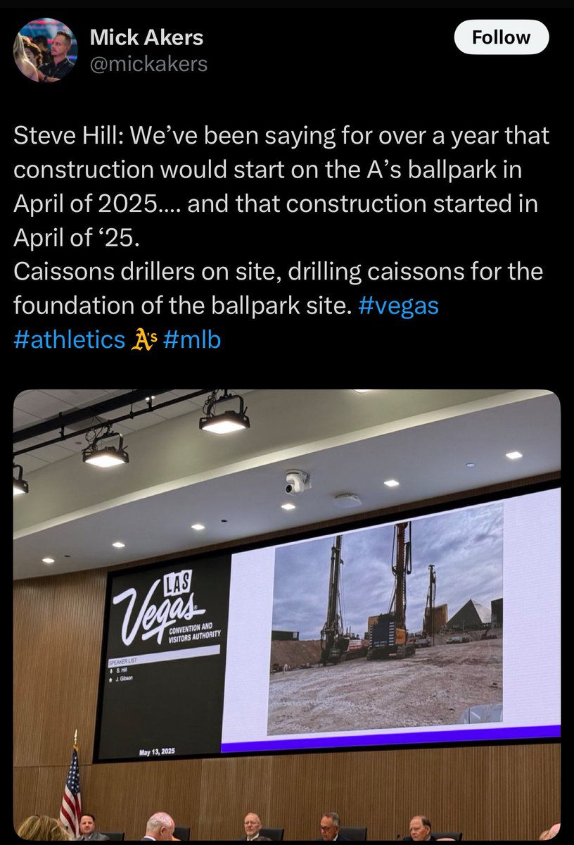 Oh man the A’s already broke ground in Vegas and everyone missed it
