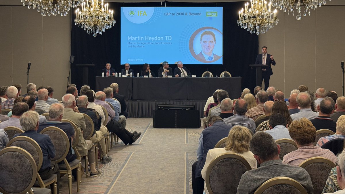 Minister Martin Heydon giving his address at tonight’s CAP event in the Killashee Hotel in Naas. #CAP #BackFarming