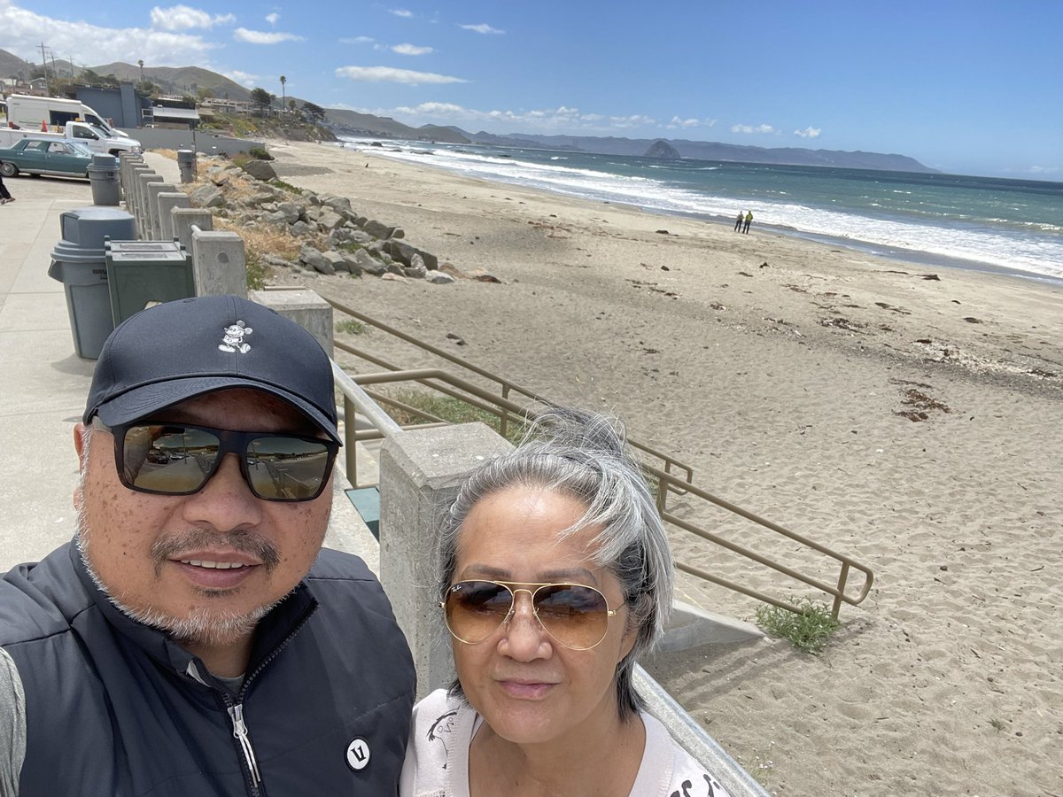 Enjoying the weather at the beach.