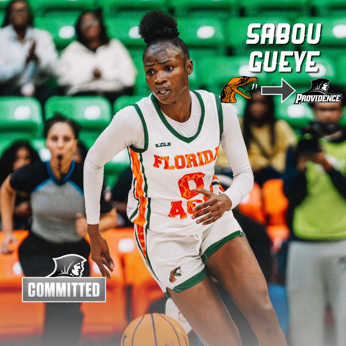 Florida A&amp;M transfer Sabou Gueye has committed to Erin Batth and Providence!

She started her career at New Mexico State before transferring to FAMU this past year.

She averaged 11.3pts, 5.1reb, 2.7ast, and 2stl on 45.2% shooting.

Welcome to Friartown!

#GoFriars