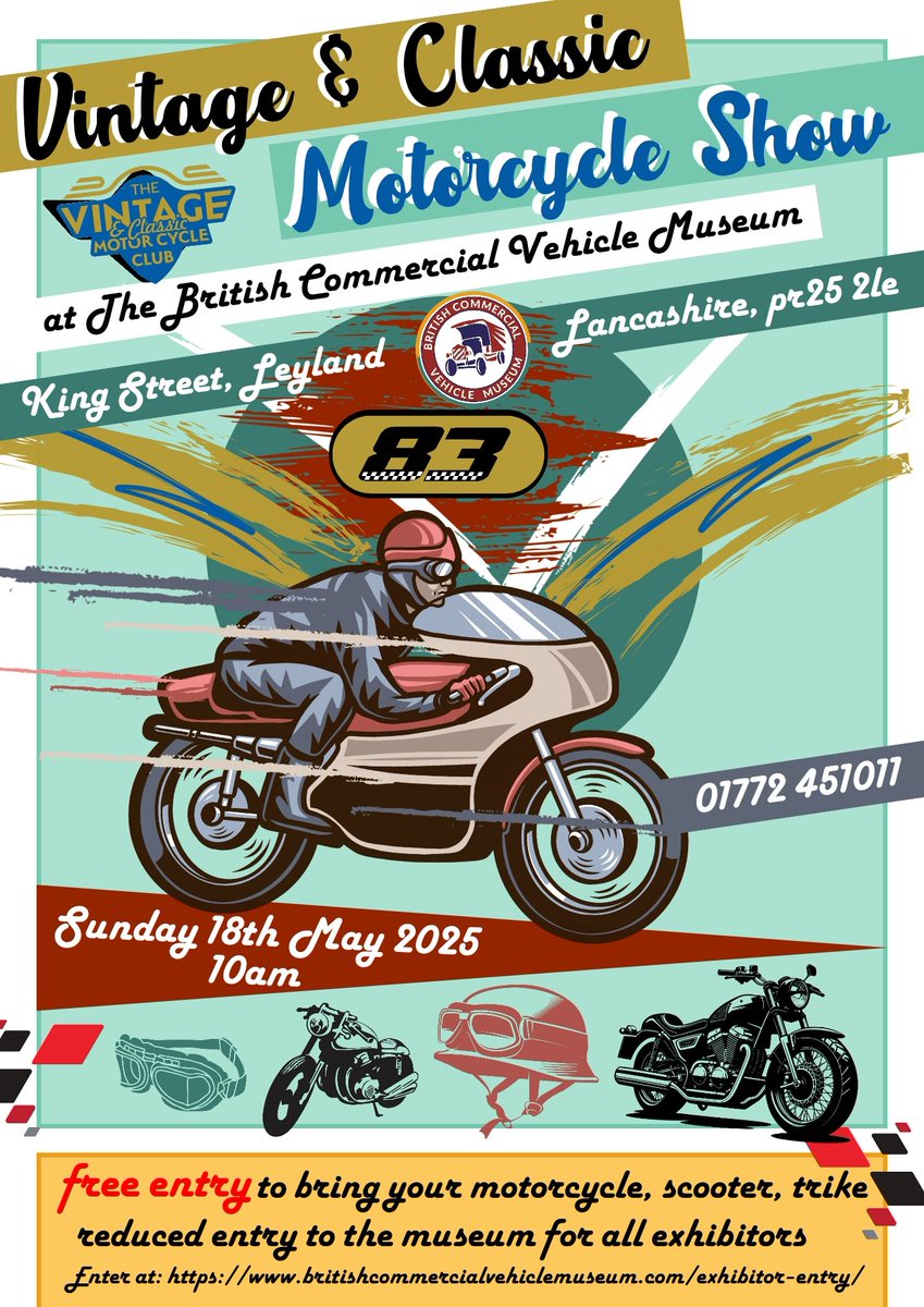 🛵💙🏍 THIS COMING SUNDAY (18TH MAY 2025)... 🏍💙🛵

Our #vintage &amp; #Classic #motorcycle Show held in conjunction with the <a href="/vmccuk/">VMCC</a> - North West Region, returns!! 😍