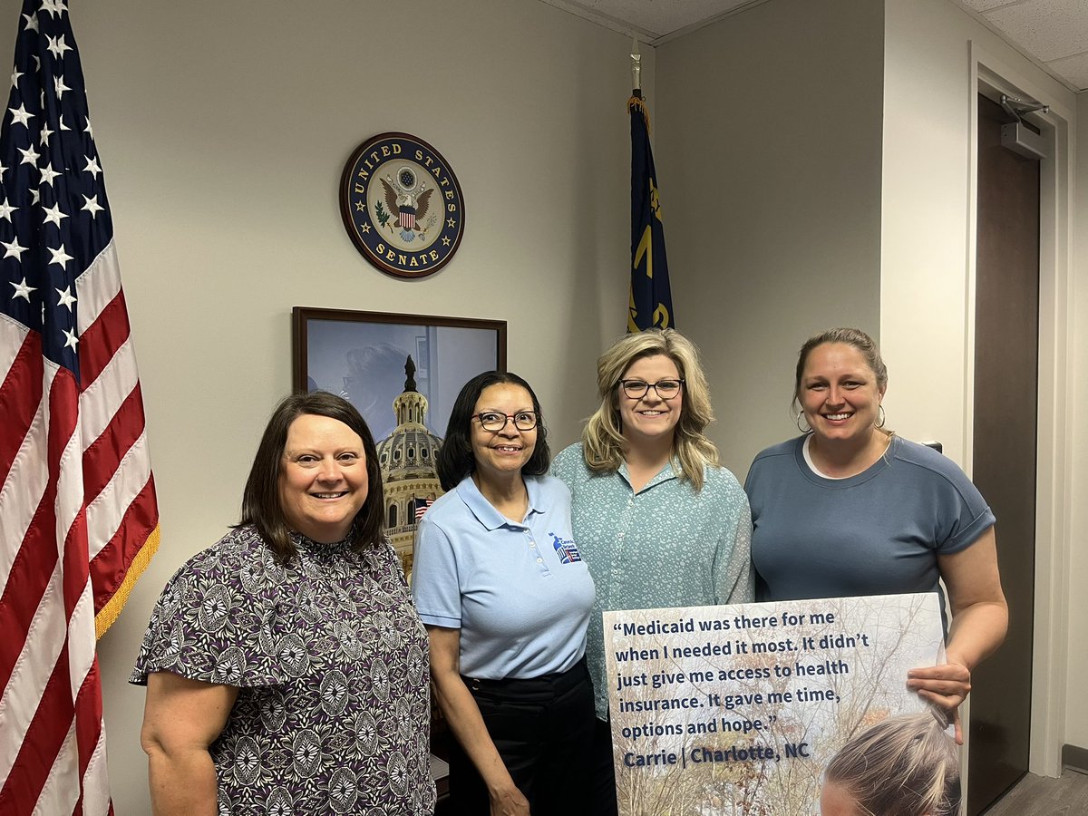 Thank you Elizabeth in <a href="/SenThomTillis/">Senator Thom Tillis</a> office for mtg with us today. As you heard, access to health coverage is one of the greatest predictors of whether or not someone survives their cancer. #ProtectMedicaid