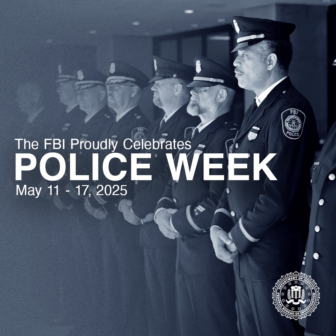This week, the #FBI recognizes National Police Week, honoring local, state, and federal law enforcement officers—including our own agents—who have made the ultimate sacrifice in the line of duty. Join us as we commemorate fallen officers and law enforcement employees.