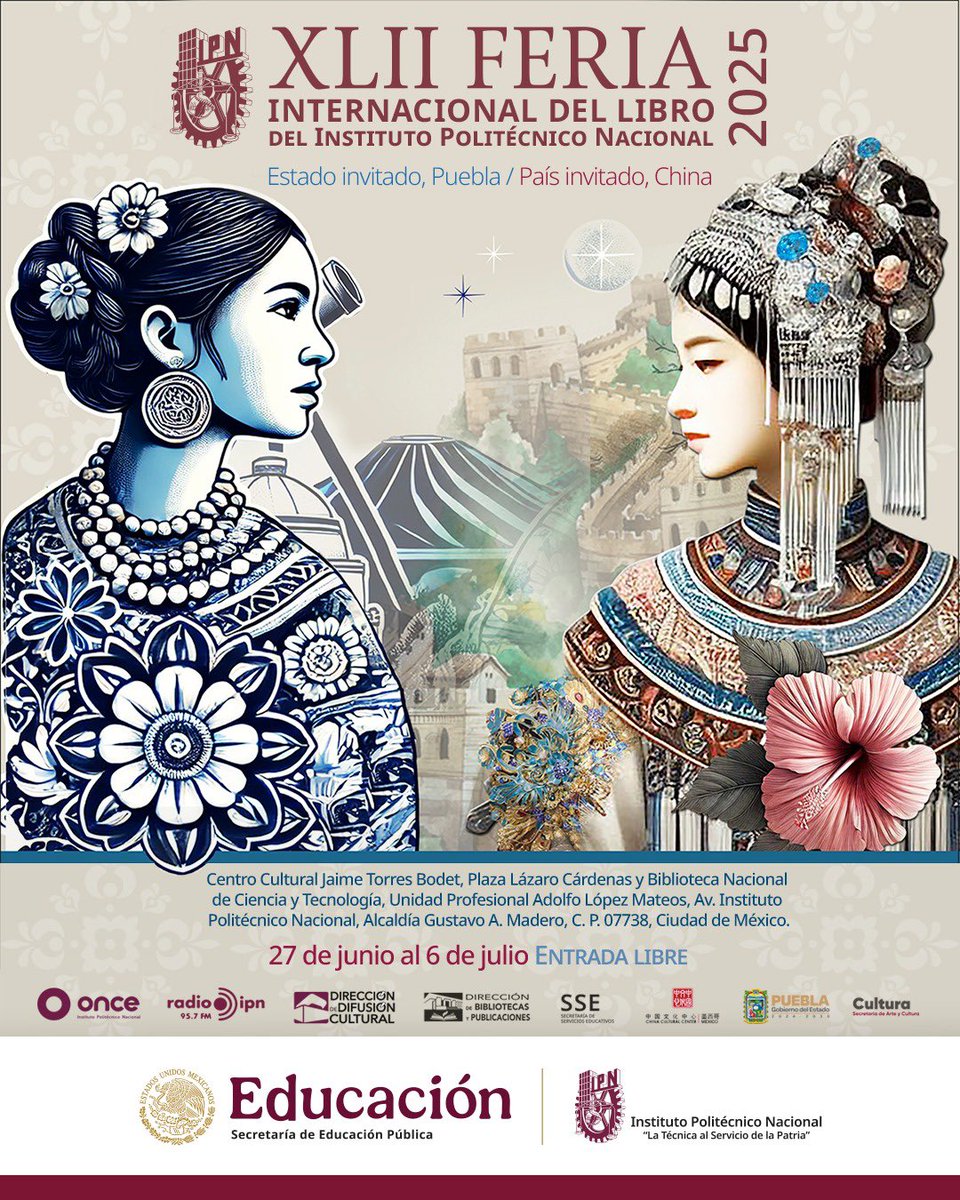 IPNlibros's tweet photo. ¡Vuelve la #FILIPN a Zacatenco! Ahora del 27 de junio al 6 de julio. Estado invitado Puebla. País invitado China. https://t.co/EGeBJVCFtQ