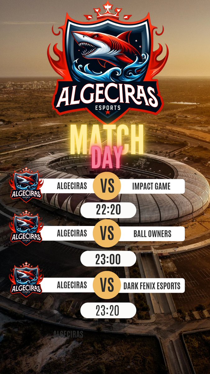 Algeciras eSports (@algeciraesports) on Twitter photo ⚫🔴 Jornada Algeciras eSports {13/5}
🏆 <a href="/Official_EVF/">Elite Virtual Football</a> vs <a href="/ImpactGame_PS5/">Impact Game eSports</a>
🏆 <a href="/PLGeFootBall/">PLG efootball</a> vs <a href="/BallOwners2024/">HERCULES CF Esports</a>
🏆 <a href="/VPG_Spain/">Virtual Pro Gaming España</a> vs <a href="/DarkFenixEsport/">𝘿𝞓𝞒𝞙 𝙁𝞢𝞟𝞘𝞦 𝞢𝙎𝞠𝞗𝞒𝞣𝙎</a> ⚫🔴 Jornada Algeciras eSports {13/5}
🏆 <a href="/Official_EVF/">Elite Virtual Football</a> vs <a href="/ImpactGame_PS5/">Impact Game eSports</a>
🏆 <a href="/PLGeFootBall/">PLG efootball</a> vs <a href="/BallOwners2024/">HERCULES CF Esports</a>
🏆 <a href="/VPG_Spain/">Virtual Pro Gaming España</a> vs <a href="/DarkFenixEsport/">𝘿𝞓𝞒𝞙 𝙁𝞢𝞟𝞘𝞦 𝞢𝙎𝞠𝞗𝞒𝞣𝙎</a>