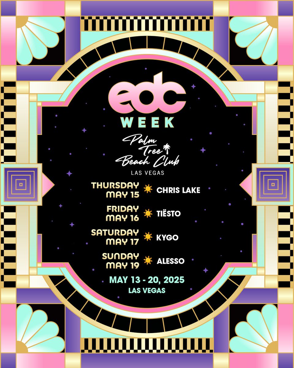 Get into the groove at Palm Tree Beach Club with your favorite artists during #EDCWeek!🌴✨