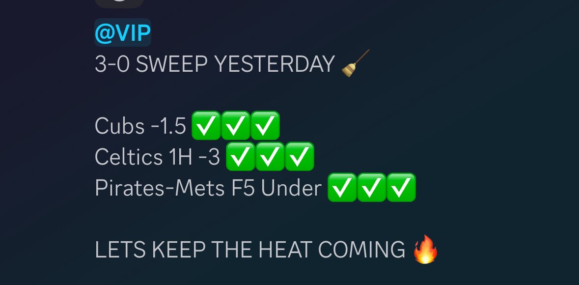 3-0 SWEEP YESTERDAY 🧹