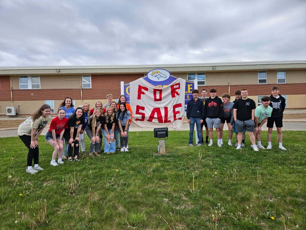 Since it is their last day of class, the seniors must be done with us! As part of their senior prank, they decided to put the school up for sale, LOL! Best of luck seniors... and we invite everyone to commencement on Friday (5/16/25)  evening at 7:00 pm to help send them off!