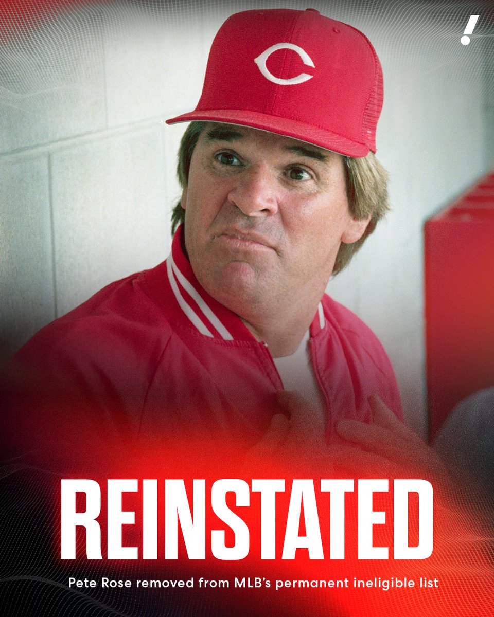 YahooSports's tweet image. BREAKING: MLB commissioner Rob Manfred removed Pete Rose, &quot;Shoeless&quot; Joe Jackson and other deceased players from the league&apos;s permanently ineligible list on Tuesday.

Manfred ruled that MLB&apos;s punishment of banned individuals ends upon their deaths.