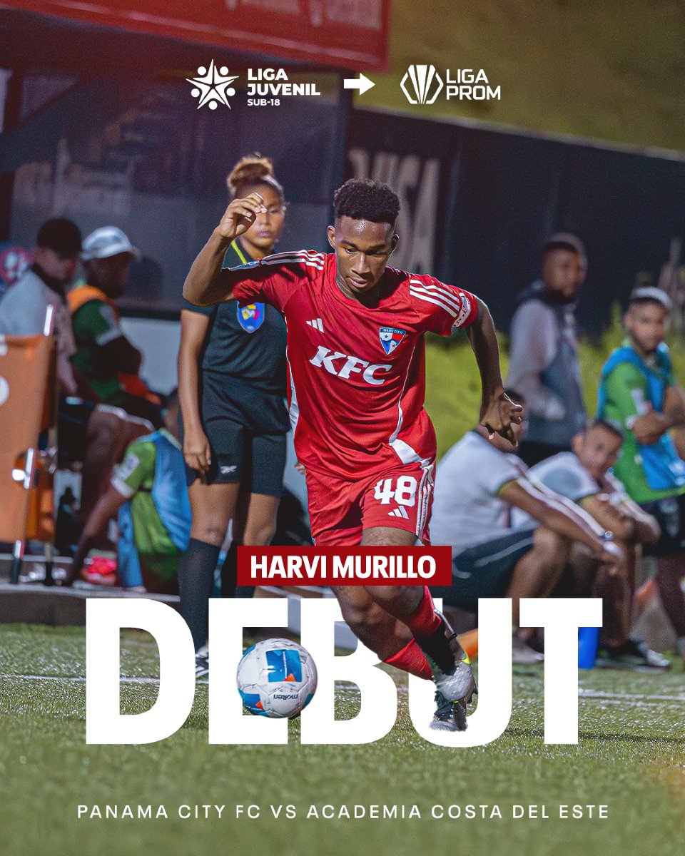 panamacityfc_'s tweet image. 🚨 Debut Alert | @liga_prom
Harvi Murillo, jugador de nuestra Juvenil, debutó con la PROM en la jornada 16 ante Academia Costa del Este.
Primeros minutos en la categoría. 🔴⚽️
#VamosCity