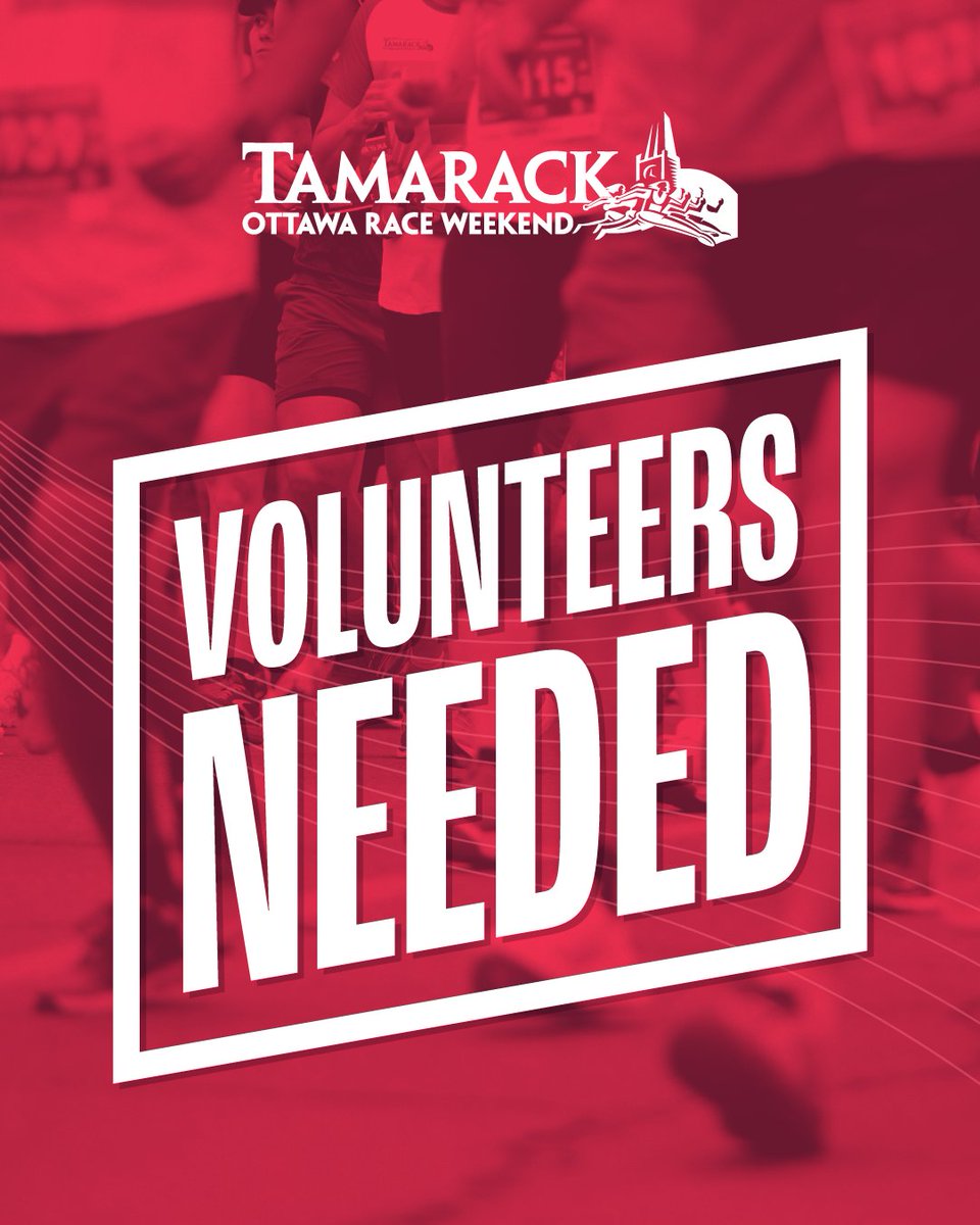 VOLUNTEERS NEEDED!
Want to be part of the energy and excitement of Tamarack Ottawa Race Weekend without running a step? Join the incredible team of volunteers that help make Tamarack Ottawa Race Weekend happen! 
Sign up today!
runottawa.ca/torw/volunteer…