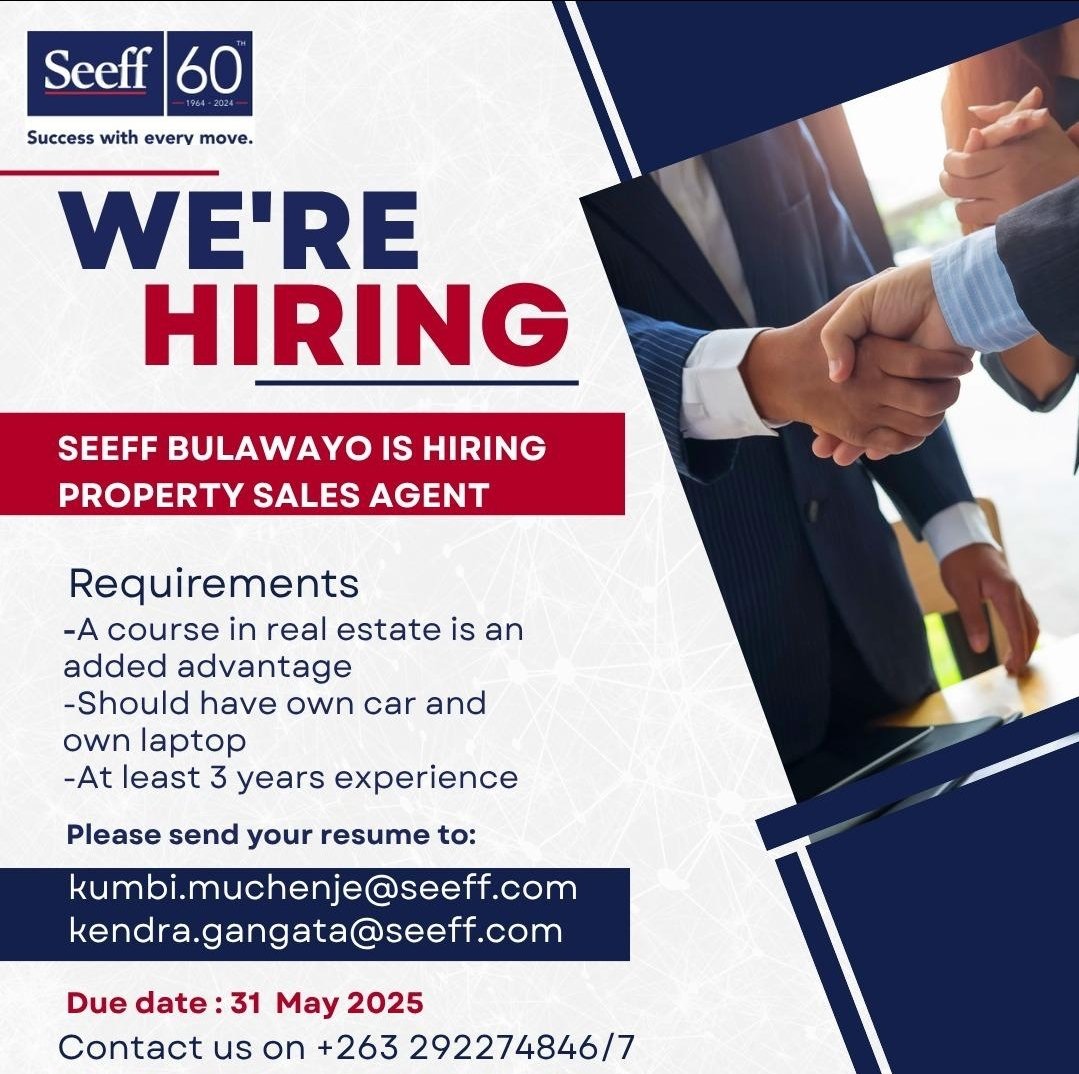 Bulawayo real estate enthusiasts, we are looking for you. Do you have what it takes to be part of our story? Are you ambitious? Do you want to grow with us and add value to our operations in the City of King's and Queens? Get in touch today!!