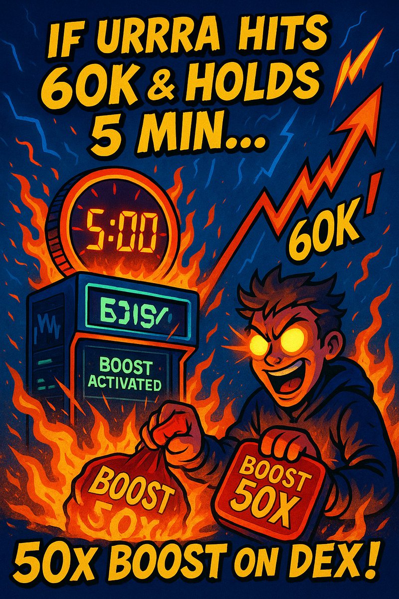 URRRA_REWARD's tweet photo. $URRRA fam —
You want 50x boost on DEX?
Hit 60K, hold it for 5 minutes,
and I’ll light the fuse 🚀
Let’s send the signal https://t.co/R5PlFEus1D