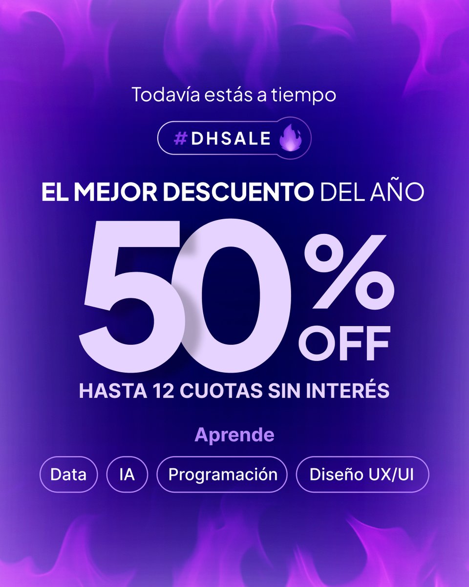 🎟️ Mientras todos están intentando conseguir entradas para Bad Bunny…

💻 Vos todavía estás a tiempo de conseguir tu entrada al futuro con el 50% OFF en nuestras certificaciones y suscripción Digital House One.

🚨 Últimos días del #DHSale

🔗 shorturl.at/dEF0w