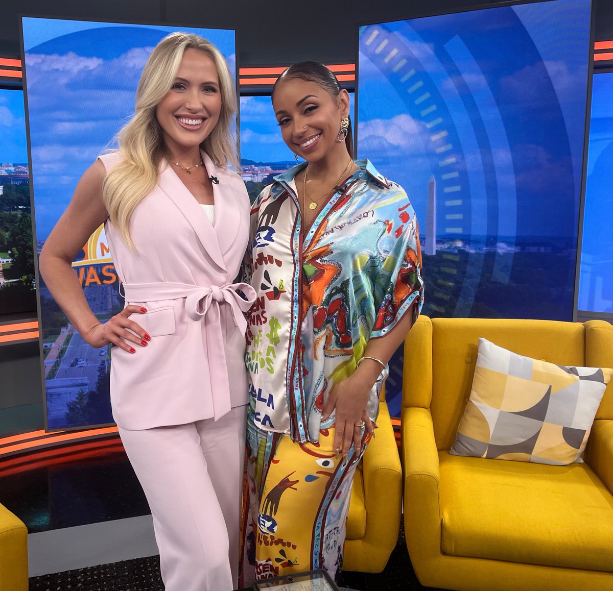 All smiles <a href="/abc7gmw/">Good Morning Washington</a> @7newsdc
🗣️ #FacetoFace interview with @itsbrittwaters x therupeort 
Lovely seeing you ladies. 💐💙🫶🏽
PR @gwendolynquinn

#ABC7 #GoodMorningWashington #DMV #WashingtonDC #Mya #BrittWaters #MeganClark #NewMusic #GwendolynQuinn