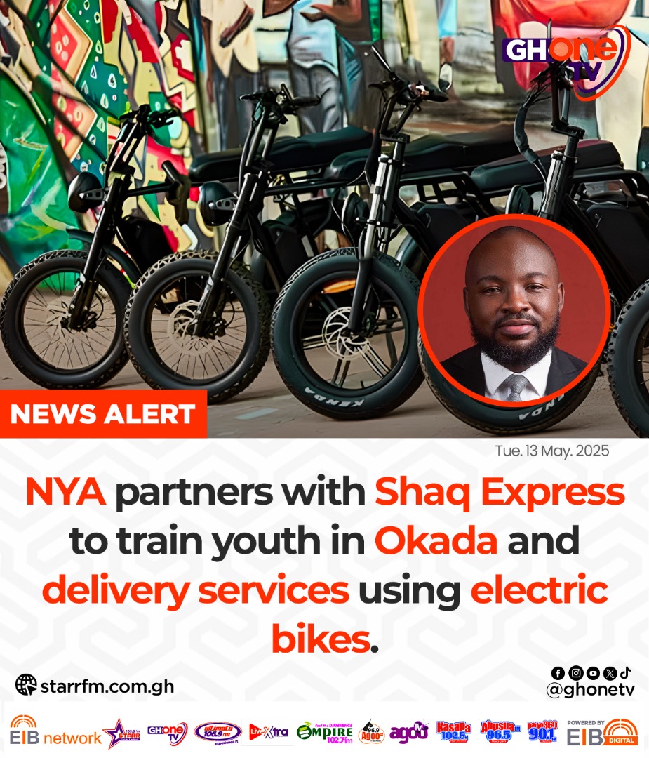 GHOne TV (@ghonetv) on Twitter photo National Youth Authority (NYA) partners with Shaq Express to train youth in Okada and delivery services using electric bikes...
#GHOneNews #EIBNetwork
#GHOneTV #NewsAlert
@osmanayariga
<a href="/ShaQexpress/">ShaQ Express</a>
<a href="/Youthgh/">NATIONAL YOUTH AUTHORITY - GHANA</a> National Youth Authority (NYA) partners with Shaq Express to train youth in Okada and delivery services using electric bikes...
#GHOneNews #EIBNetwork
#GHOneTV #NewsAlert
@osmanayariga
<a href="/ShaQexpress/">ShaQ Express</a>
<a href="/Youthgh/">NATIONAL YOUTH AUTHORITY - GHANA</a>
