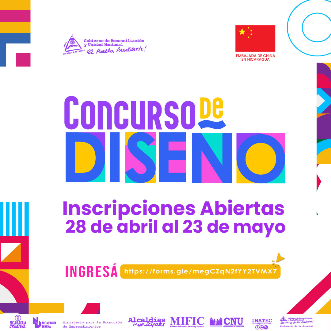 ¡Extendimos las inscripciones! Ahora tenés hasta el 23 de mayo para inscribirte en el 𝗖𝗼𝗻𝗰𝘂𝗿𝘀𝗼 𝗡𝗮𝗰𝗶𝗼𝗻𝗮𝗹 𝗱𝗲 𝗗𝗶𝘀𝗲ñ𝗼 𝟮𝟬𝟮𝟱.✒️✨

📝 Inscribite completando el formulario en línea: forms.gle/megCZqN2fYY2TV… 

🌐 Consultá las bases en: nicaraguacreativa.com