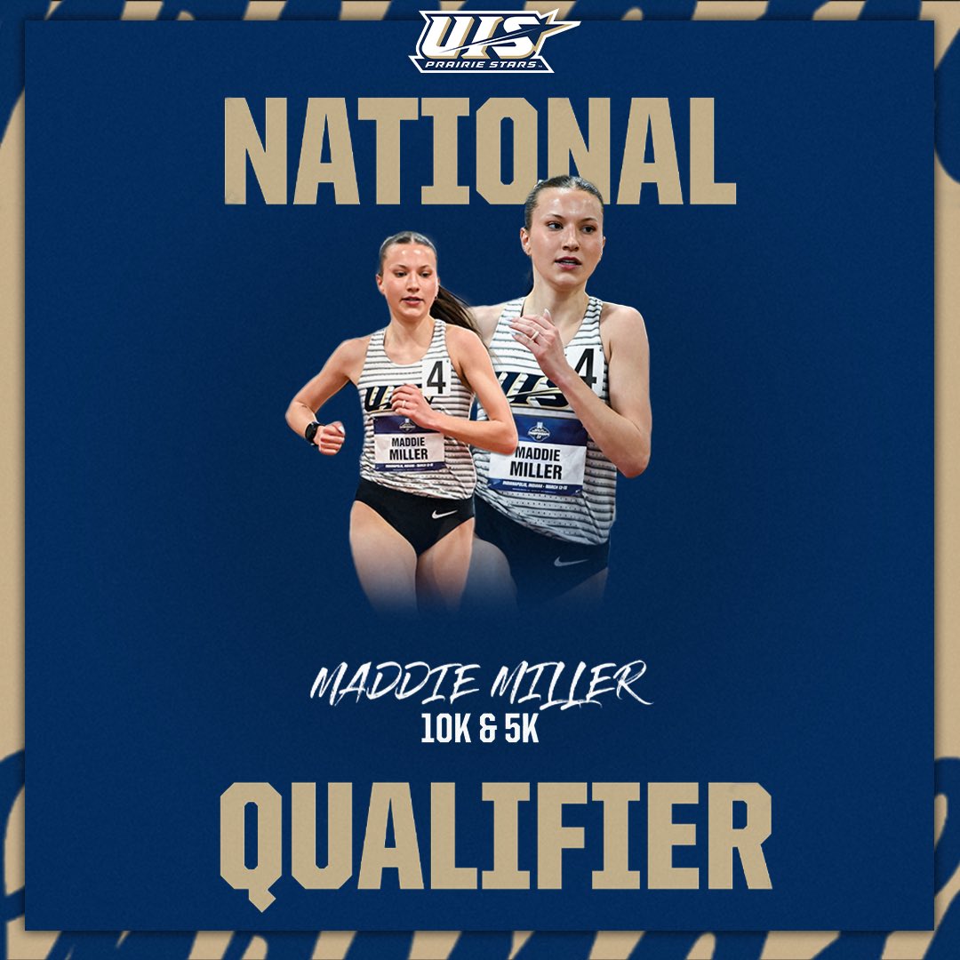 UIS XC & Track (@uisxctf) on Twitter photo ⭐️SHE’S IN⭐️
<a href="/madelyynmiller/">Madelyn Miller</a> will run the 10K and the 5K next week at the NCAA Track and Field Championships in Pueblo Colorado!
#AsOne | #WeAreStars ⭐️SHE’S IN⭐️
<a href="/madelyynmiller/">Madelyn Miller</a> will run the 10K and the 5K next week at the NCAA Track and Field Championships in Pueblo Colorado!
#AsOne | #WeAreStars