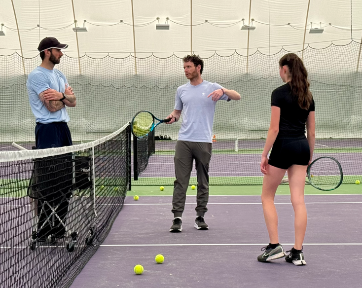 IHSPE's tweet photo. Tennis superstar Alev was lucky enough to have Emma Raducanu's previous coach at her recent training session who gave her very useful technical changes and feedback! https://t.co/PsKYrtIUam