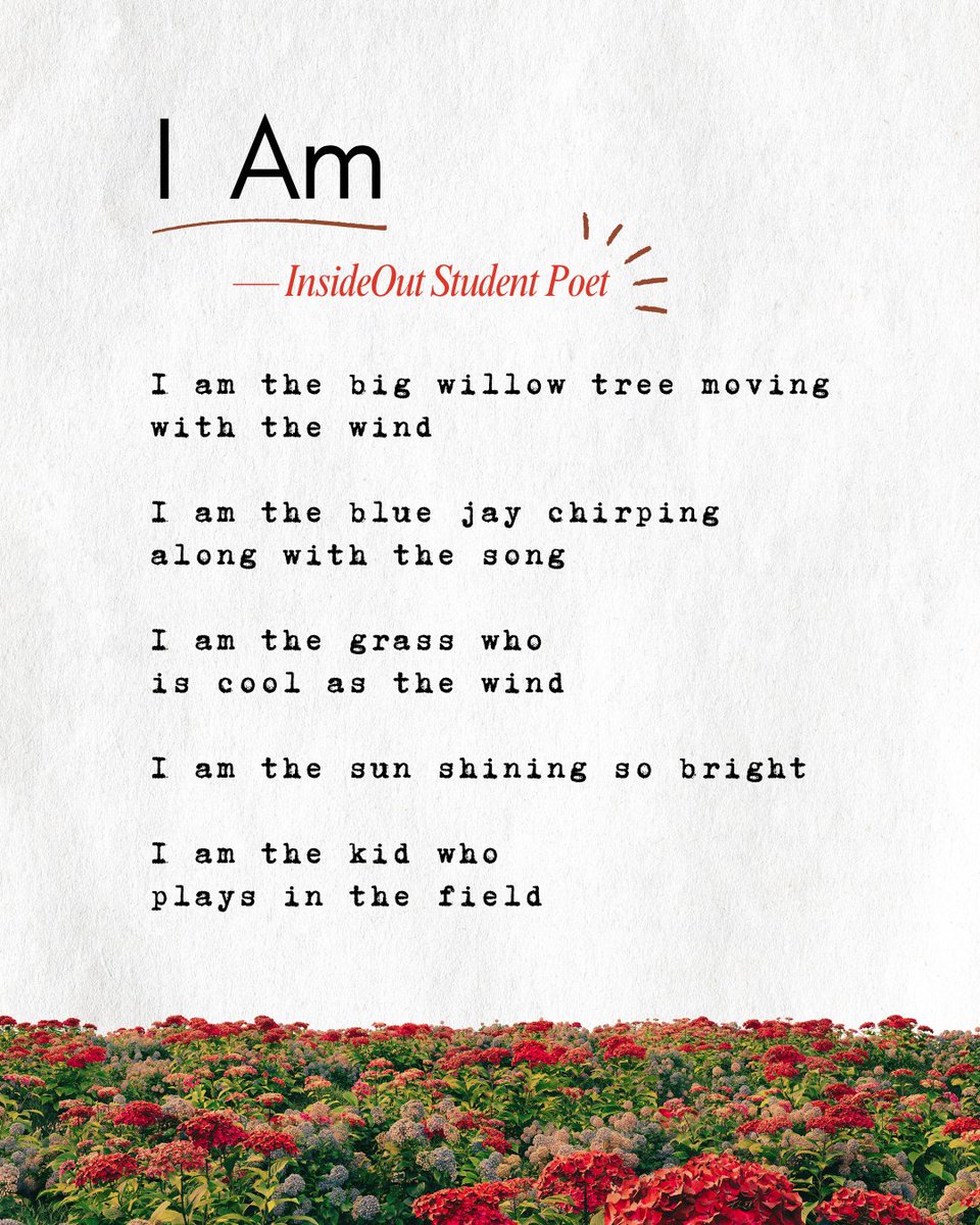 InsideOutDET's tweet image. Check out this InsideOut student’s poem! We believe poetry is a door through which Detroit’s youth can explore new worlds—or discover new ways of seeing this one.

Make a gift at insideoutdetroit.org/donate/ to help us spread the gift of poetry to Detroit's youth!