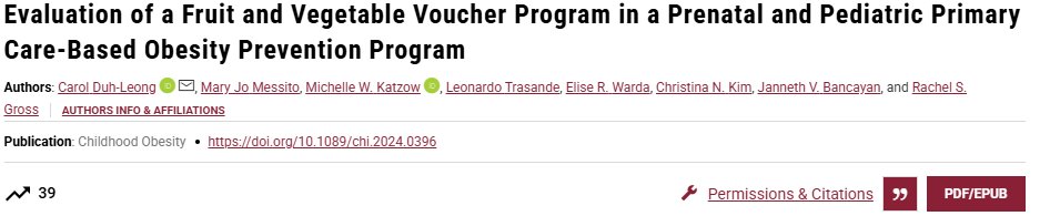 Childhood Obesity (@childobesity_jn) on Twitter photo Evaluation of a Fruit and Vegetable Voucher Program in a Prenatal and Pediatric Primary Care-Based Obesity Prevention Program, published in <a href="/ChildObesity_jn/">Childhood Obesity</a>
Link to pub: liebertpub.com/doi/10.1089/ch… Evaluation of a Fruit and Vegetable Voucher Program in a Prenatal and Pediatric Primary Care-Based Obesity Prevention Program, published in <a href="/ChildObesity_jn/">Childhood Obesity</a>
Link to pub: liebertpub.com/doi/10.1089/ch…