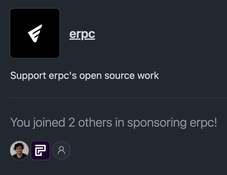 <a href="/pimlicoHQ/">Pimlico</a> is now an open-source sponsor of <a href="/ERPC/">eRPC</a>. big thanks to the eRPC team for their amazing work and ongoing support! looking forward to solving more challenges together