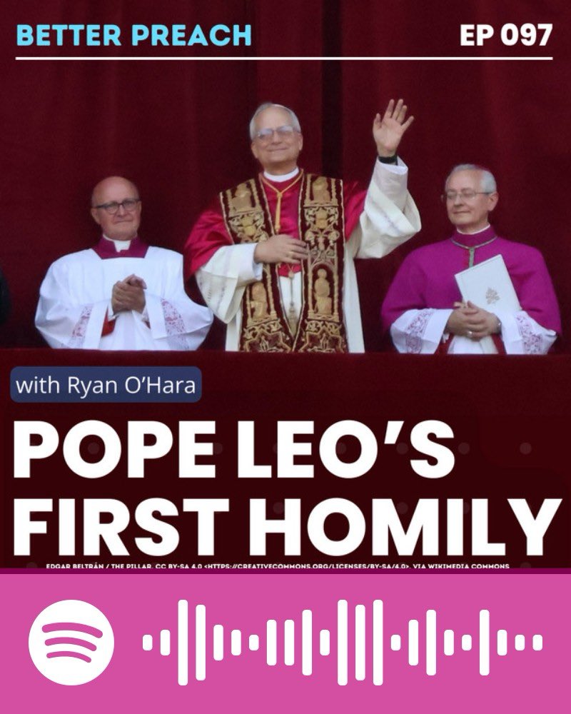 My friend <a href="/ryancohara/">Ryan O'Hara</a> just did an incredible job on his podcast, <a href="/betterpreach/">Ryan O'Hara</a> breaking down Pope Leo XIV’s first homily. If you haven’t checked out this podcast yet, check it out! It’s one of the best Catholic/Ministry podcast out there! Listen anywhere you get your podcasts!