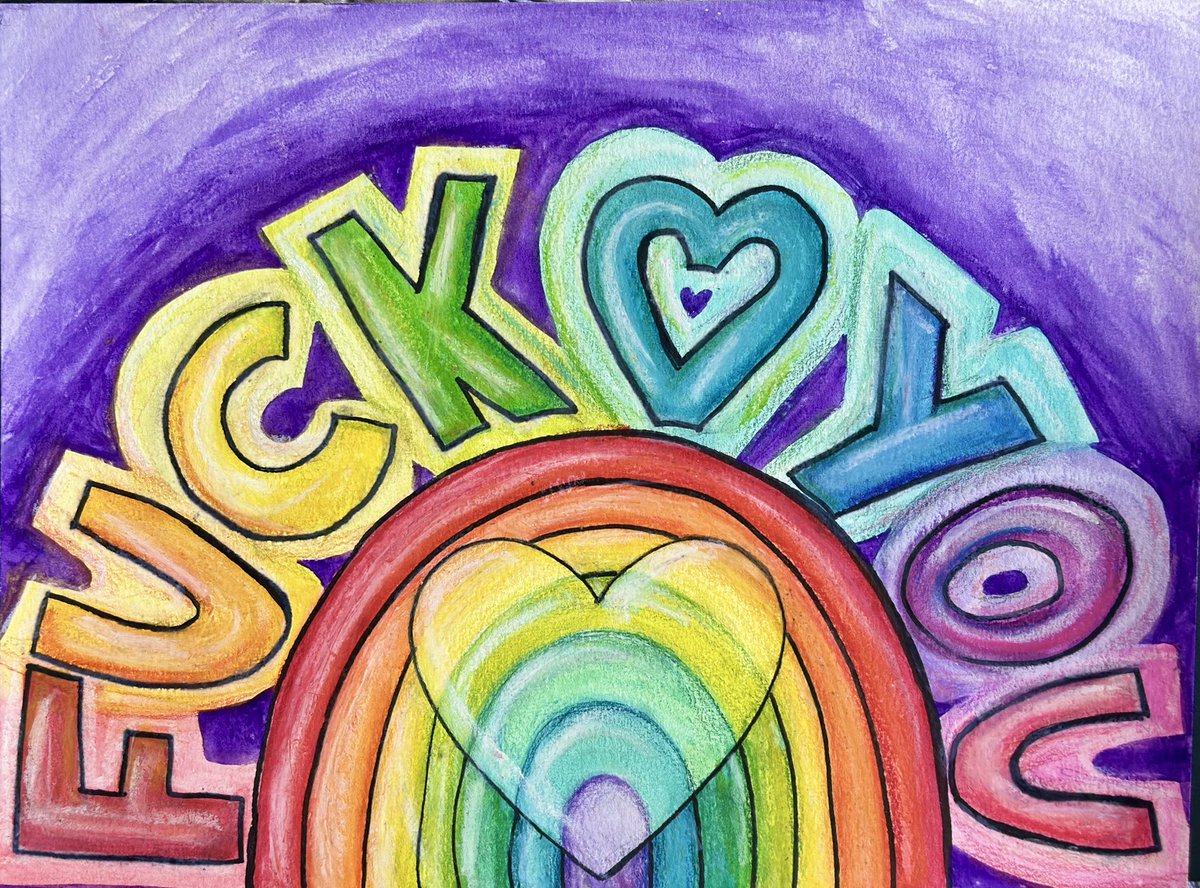 The other night I was really struggling. I was upset about a bunch of stuff and couldn’t sleep. I decided to try “painting my feelings” to see if that would help. 
Well….! When I saw this in the morning, it literally made me lol! 😂