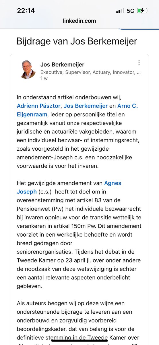 50PLUS Senator van Rooijen diende motie voor Herstel Individueel BEZWAARRECHT van art 83 PW

Kolossale Blunder was Schrappen art 83 voor Invaren WTP 

Nu komt Loontje om z,n boontje 

door Amendement Agnes Joseph

⁦<a href="/NUnl/">NU.nl</a>⁩ ⁦<a href="/NOS/">NOS</a>⁩ ⁦<a href="/telegraaf/">De Telegraaf</a>⁩ ⁦<a href="/volkskrant/">de Volkskrant</a>⁩