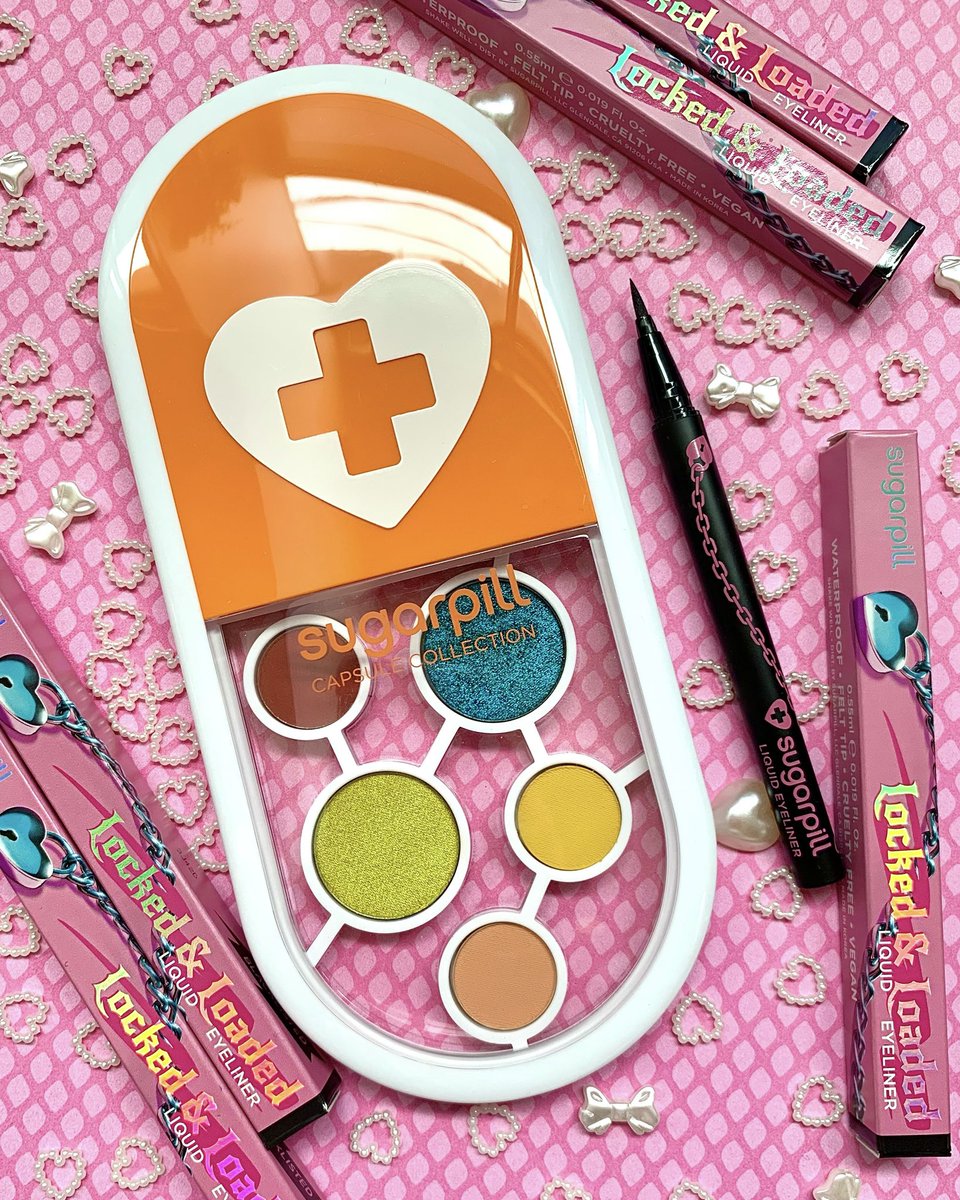 This your sign to pair your Orange Capsule Collection palette with the new Locked &amp; Loaded liquid eyeliner pen! 🧡🔪 #sugarpill #glittereyeshadow #wingedeyeliner #womanowned #asianowned #fairymakeup #grungemakeup