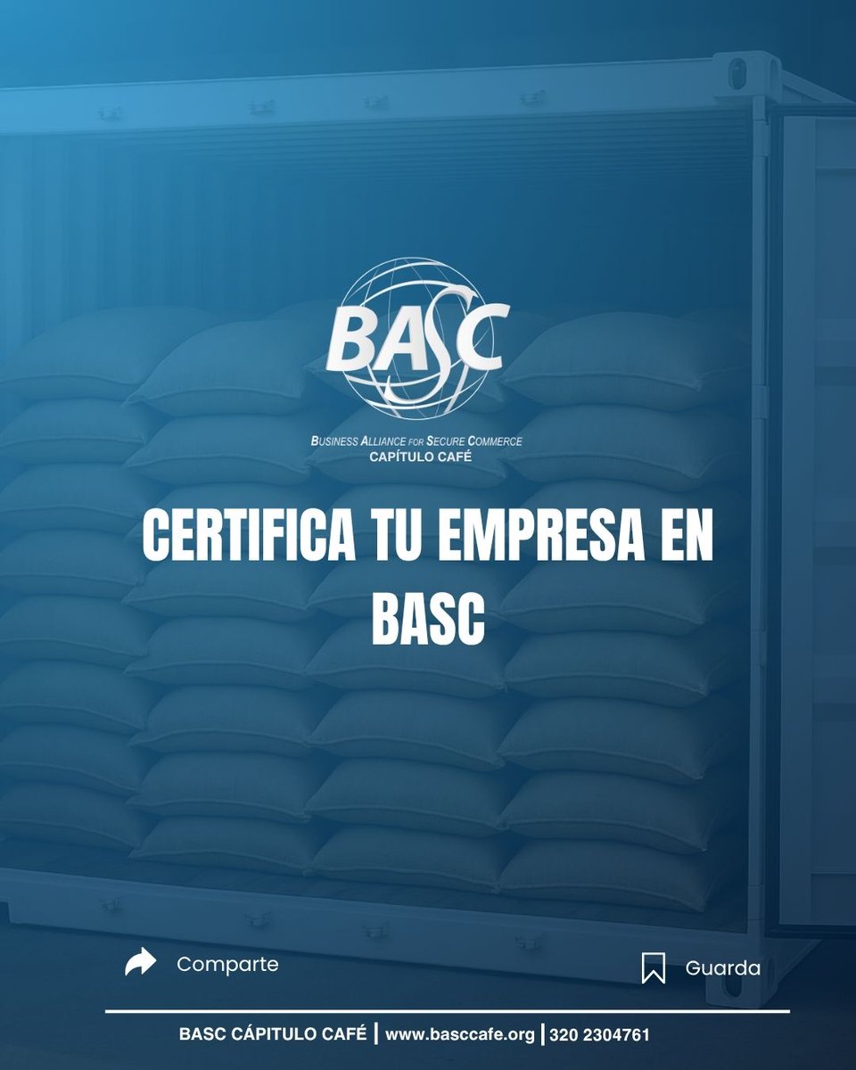 🚛☕ Protege tu carga de café con 6 pasos clave de seguridad logística.Reduce riesgos y fortalece tu operación con BASC Capítulo Café.
Certifica tu empresa y marca la diferencia.
📞320 230 4761 | 🌐basccafe.org
#CaféSeguro #SeguridadLogística #CertificaciónBASC