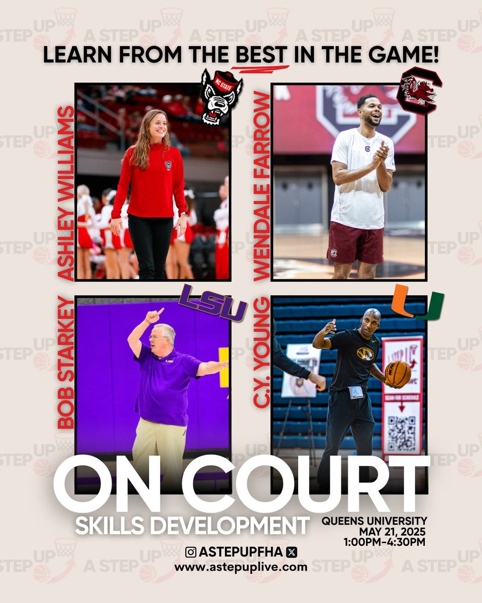 A successful season = WINS! 🏆🏀

We put together the best on-court lineup for you! Coaches who have helped their players WIN games and develop into pros!

Meet us in Charlotte for an opportunity to grow as a coach and add some tools to your box to help your program WIN!