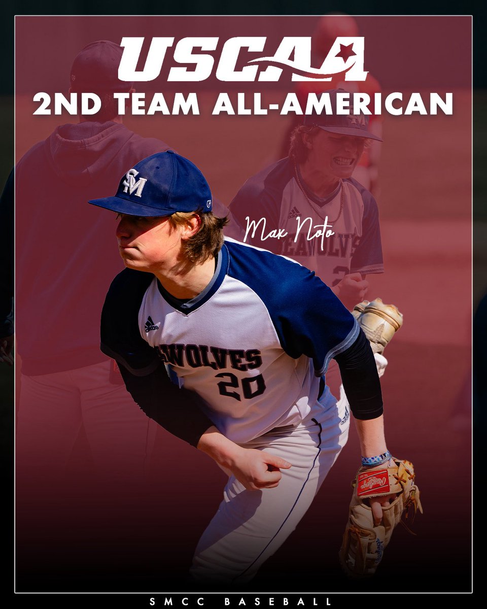 SMCCseawolves's tweet image. 𝐔𝐒𝐂𝐀𝐀 𝟐𝐍𝐃 𝐓𝐄𝐀𝐌 𝐀𝐋𝐋-𝐀𝐌𝐄𝐑𝐈𝐂𝐀𝐍
.
Congratulations to Max Noto and Quinn Dillon on being named USCAA 2nd Team All-Americans!
🔹 Max Noto 1.66 ERA, 43.1 IP, 31 Ks
🔹 Quinn Dillon .409 BA, 31 RBIs, and 35 runs scored across 34 games.
 #GoSeawolves #AllAmerican