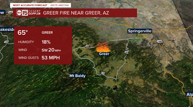 AmberSullins's tweet photo. NEW WILDFIRE!

Residents of Greer and South Fork are under "GO" status. Leave immediately!

"Set" status for everyone east of South Fork and east of Highway 261 with in a mile radius.

Updates: https://t.co/f3LwlhFFoD and ABC15 mobile

https://t.co/BOjj2RjGru

#az #azfire https://t.co/la1oRKSHFP