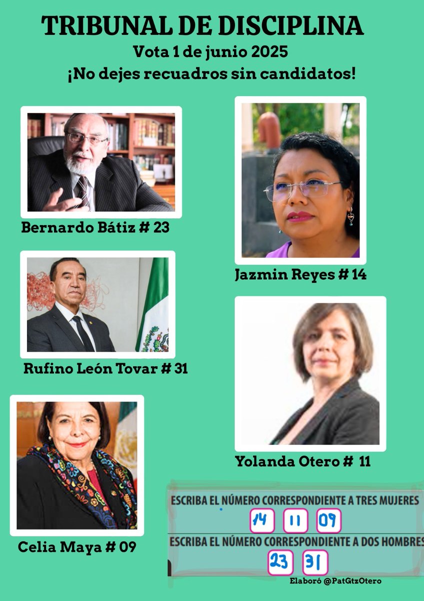 PatGtzOtero's tweet photo. @temoris Yo no me estoy rascando la cabeza. Ya analicé a los candidatos a la SCJN, a los del Tribunal de Disciplina, a los del TEPJF, a los regionales del TEPJF, y junto con un grupo de academicos seguimos analizando a los regionales. Mando mis resultados primeros. https://t.co/u6OhjoECTP