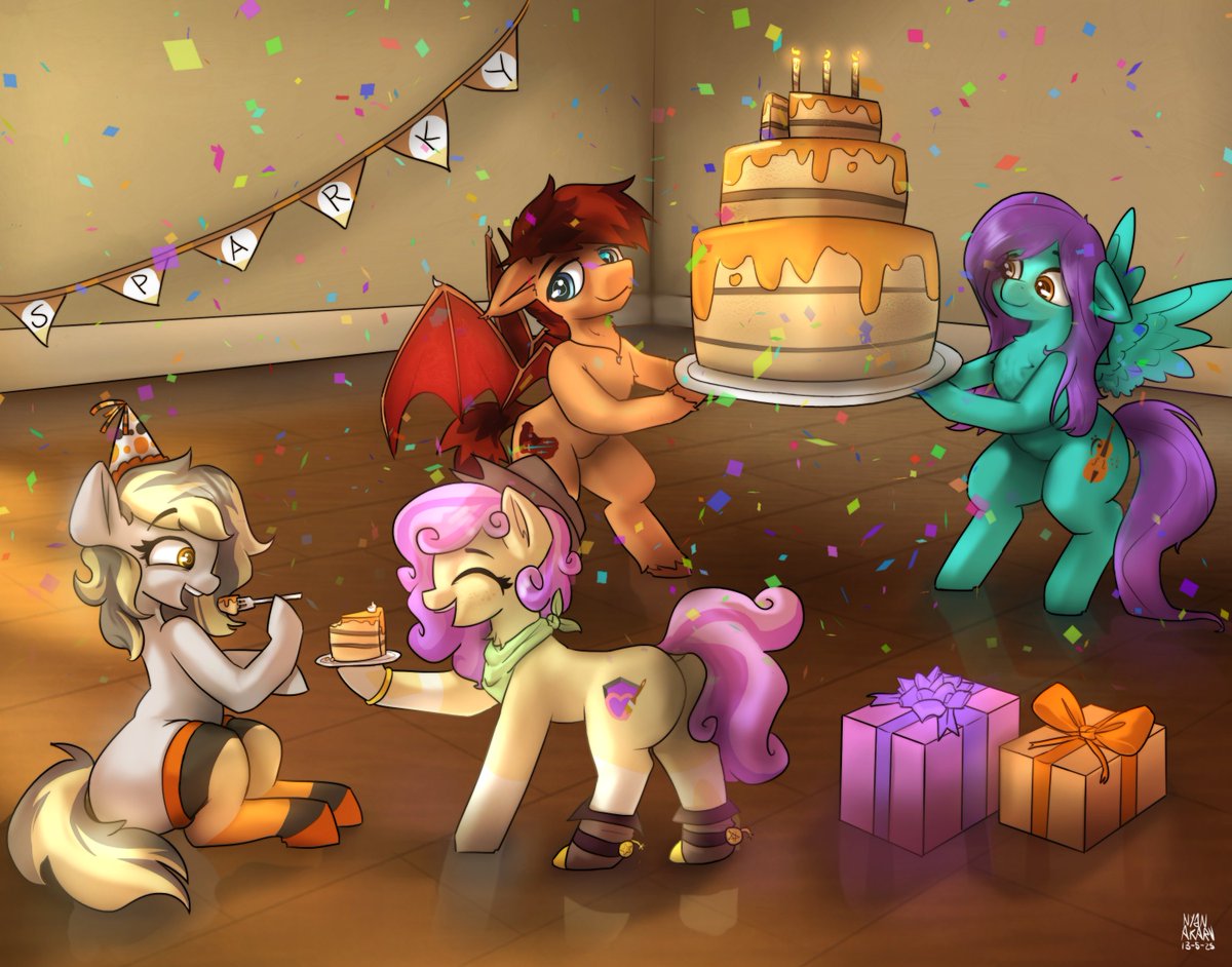 happy birthday <a href="/Totalspork/">Spork 🔜 MareFair '25</a> ! with <a href="/dropofthe_hat/">DropoftheHatStudios (comms open)</a>  gg