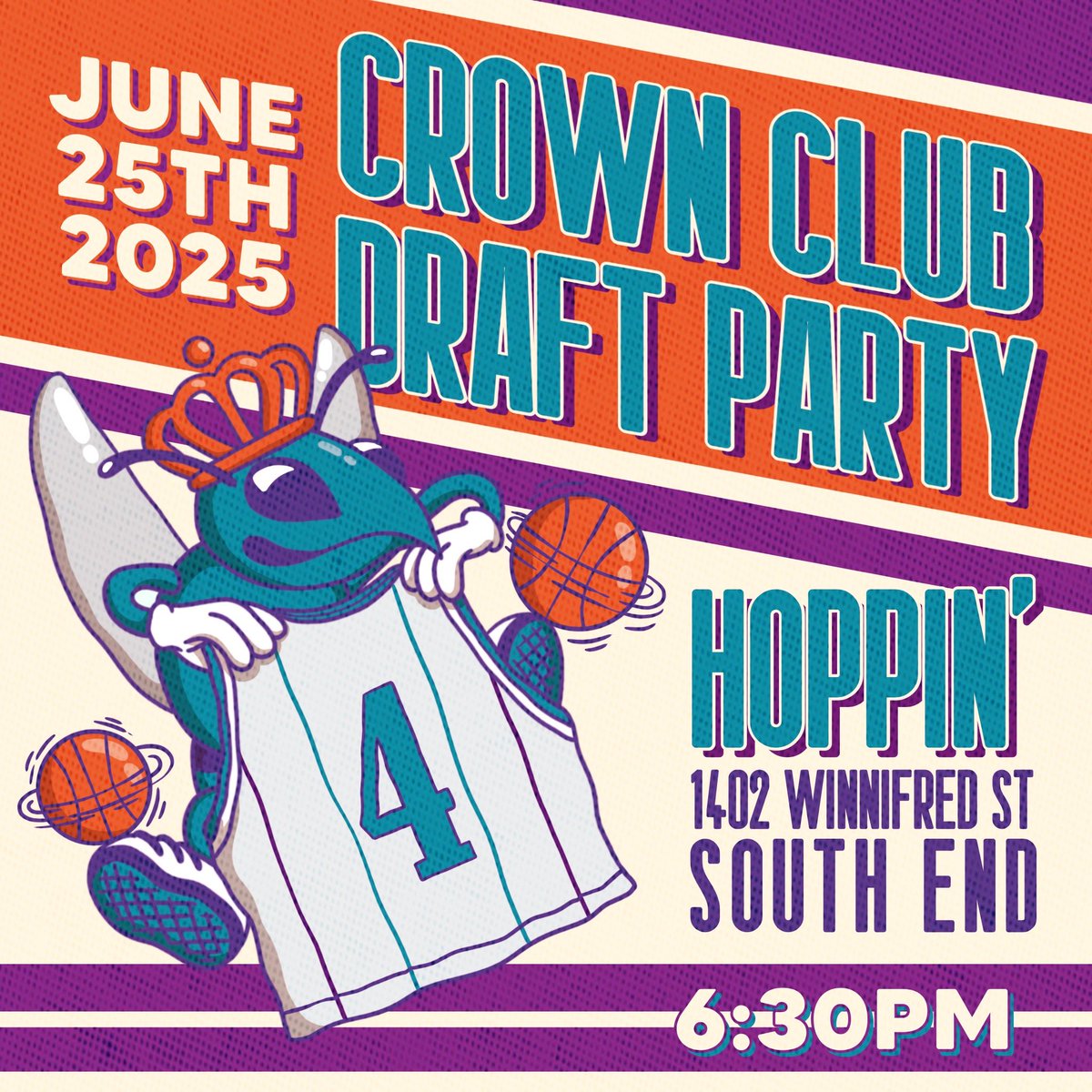 Draft Night at <a href="/CltHoppin/">HoppinCLT</a> ! 

🏀 Watch Charlotte's make their #4 pick LIVE! Drinks, fans, &amp; draft excitement. 

🍻 🌮 🎁 👕 🐝 

👑: facebook.com/share/16K6B8S9…