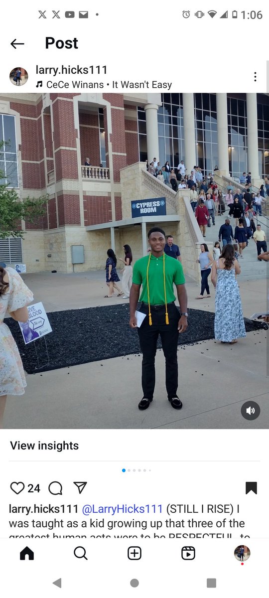 LarryHicks111's tweet photo. @LarryHicks111 (STILL I RISE) It's not easy being a Student/Athlete but if your dream is to be successful in life then you have a responsibility to find a way to get things done...
I dedicate this Cum Laude achievement to My Family &amp; All of My Teachers,Coaches &amp; Trainers. https://t.co/0r3Or69EiC