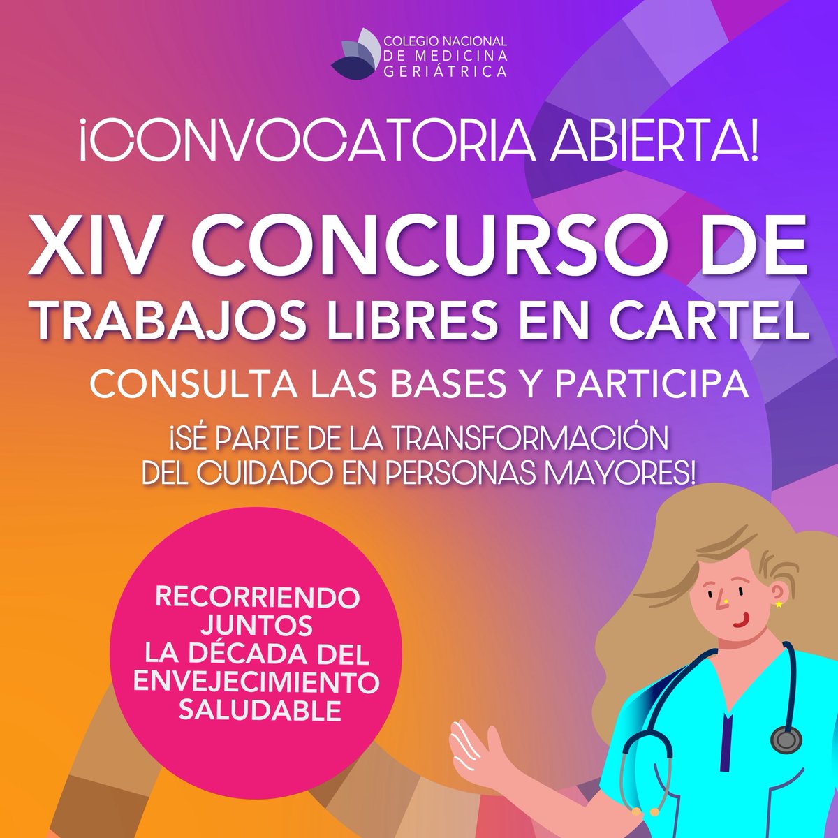 🎓☂️ ¡Residentes CONAMEGER!
Participen en el XIV Concurso de Trabajos Libres en Cartel y ganen una beca del 100% para el Congreso 2025.
📌 Solo 50 trabajos serán seleccionados.
🗓️ 28-30 agosto, Hotel RIU GDL
📎 Bases: congresoconameger.com.mx/convocatorias/
#Conameger2025 #VejecesSaludables