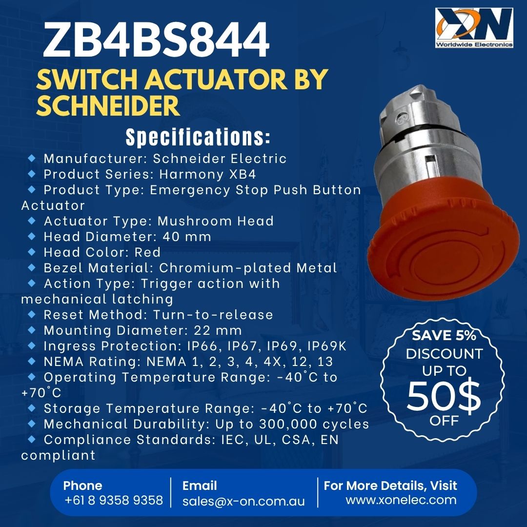 xonelectindia's tweet image. Looking for a reliable emergency stop solution? The ZB4BS844 from Schneider Electric is the perfect choice for industrial safety worldwide.

Buy Now: xonelec.com/mpn/schneider/…

#EmergencyStop #Automation #MushroomButton #GlobalSupply #IndustrialComponents #XonElectronics #Schneider
