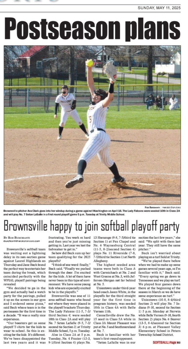 1st round of the playoffs this Thursday at 5:00 at Trinity Middle School. <a href="/BrownsvilleF/">Brownsville sports</a> <a href="/WLU_Softball/">West Liberty Softball</a> <a href="/SaraPelegreen/">Sara Pelegreen</a> <a href="/CoachWelsh_WLU/">Jim Welsh</a>