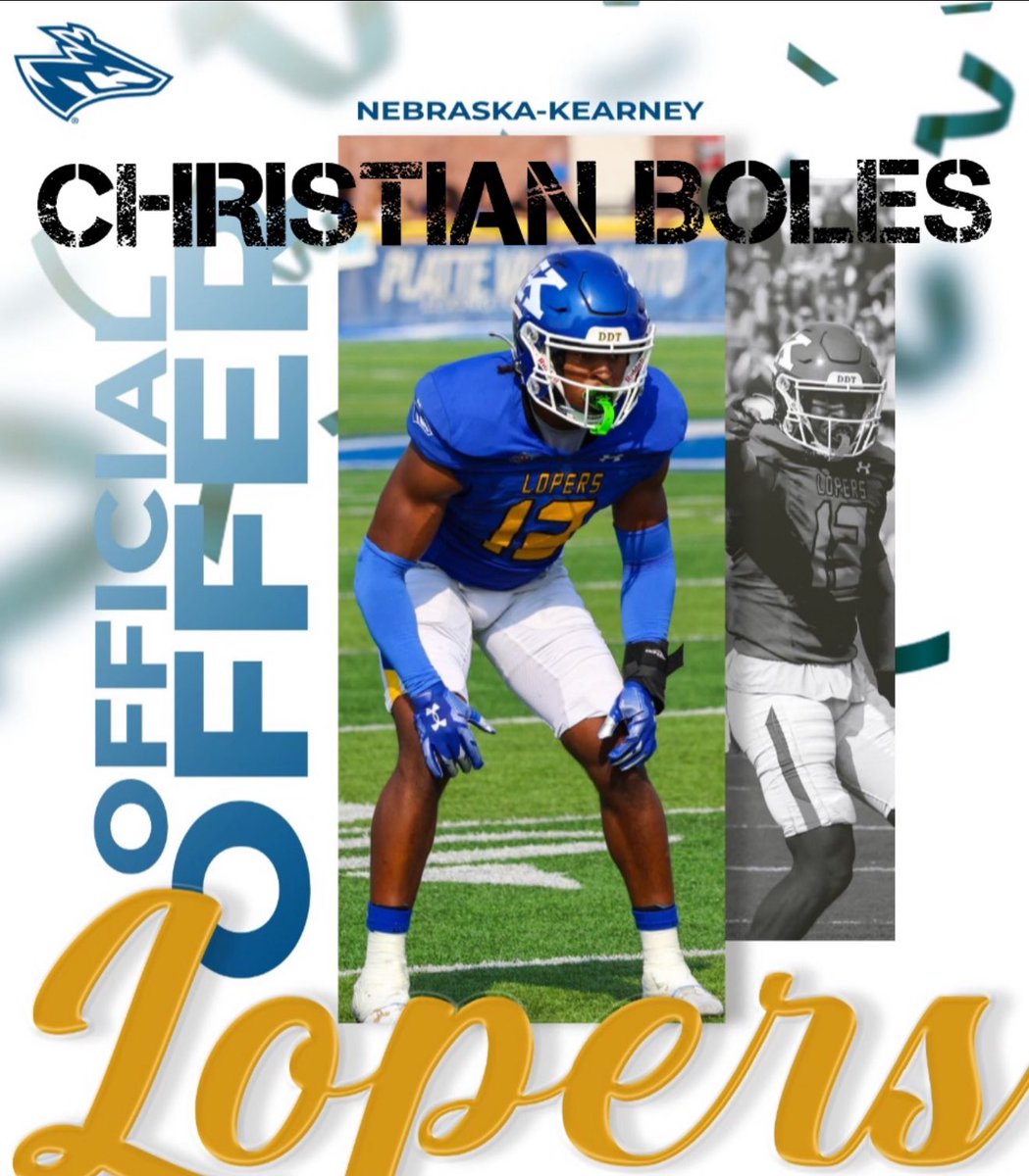 Christian Boles (@christi19680581) on Twitter photo I am extremely blessed, excited, and grateful to receive my Second offer from <a href="/CoachWillis21/">Nate Willis</a> to <a href="/UNKearney/">University of Nebraska at Kearney</a> !! Thank you <a href="/ChaosTempo/">Tim Schaffner</a>, Go Lopers !!! <a href="/Warren_Academy/">Warren Academy</a> <a href="/Coach_BurrellJr/">Allen Burrell Jr</a> <a href="/MillardNorthFB/">Millard North⚡FB</a> <a href="/armohningPE/">Adam Mohning</a> <a href="/TheFamilyBrand_/">The Family Brand</a> I am extremely blessed, excited, and grateful to receive my Second offer from <a href="/CoachWillis21/">Nate Willis</a> to <a href="/UNKearney/">University of Nebraska at Kearney</a> !! Thank you <a href="/ChaosTempo/">Tim Schaffner</a>, Go Lopers !!! <a href="/Warren_Academy/">Warren Academy</a> <a href="/Coach_BurrellJr/">Allen Burrell Jr</a> <a href="/MillardNorthFB/">Millard North⚡FB</a> <a href="/armohningPE/">Adam Mohning</a> <a href="/TheFamilyBrand_/">The Family Brand</a>
