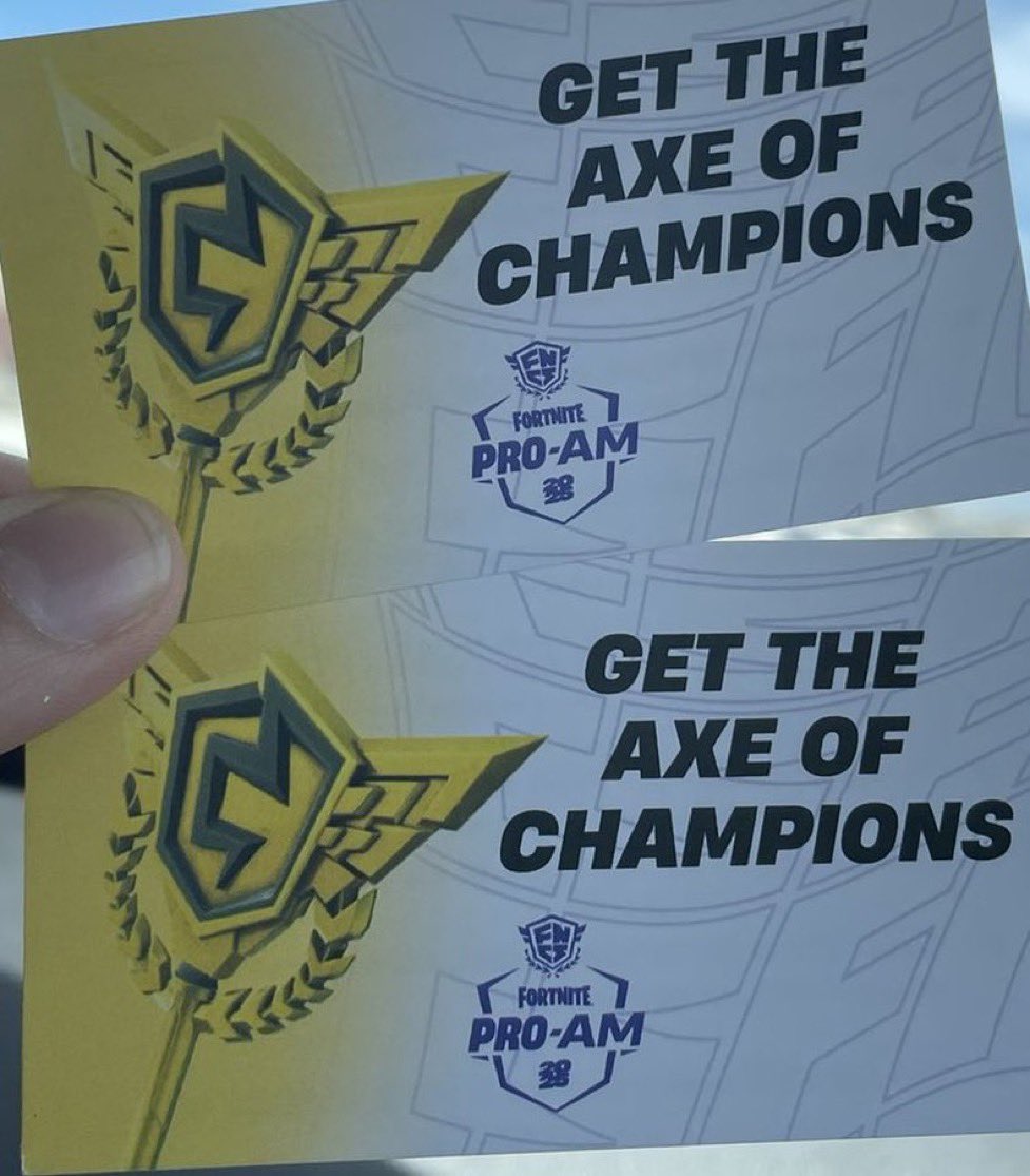 Giving Away 2 Champion Pickaxe codes 
Like ❤️
Follow ➕
Retweet ♻️
tag 2 people to Enter 👀
Winner picked in 24 hours 🔥