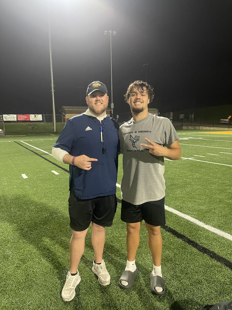 Had a great time at the Emory&amp;Henry camp!! Thanks to Coach Coe for the invite. Can’t wait to be up on campus in the fall. <a href="/CoachCoe_/">Parker Coe</a> <a href="/DGreen0187/">Daniel Green</a> <a href="/JustinAfootball/">Justin Anderson</a>
