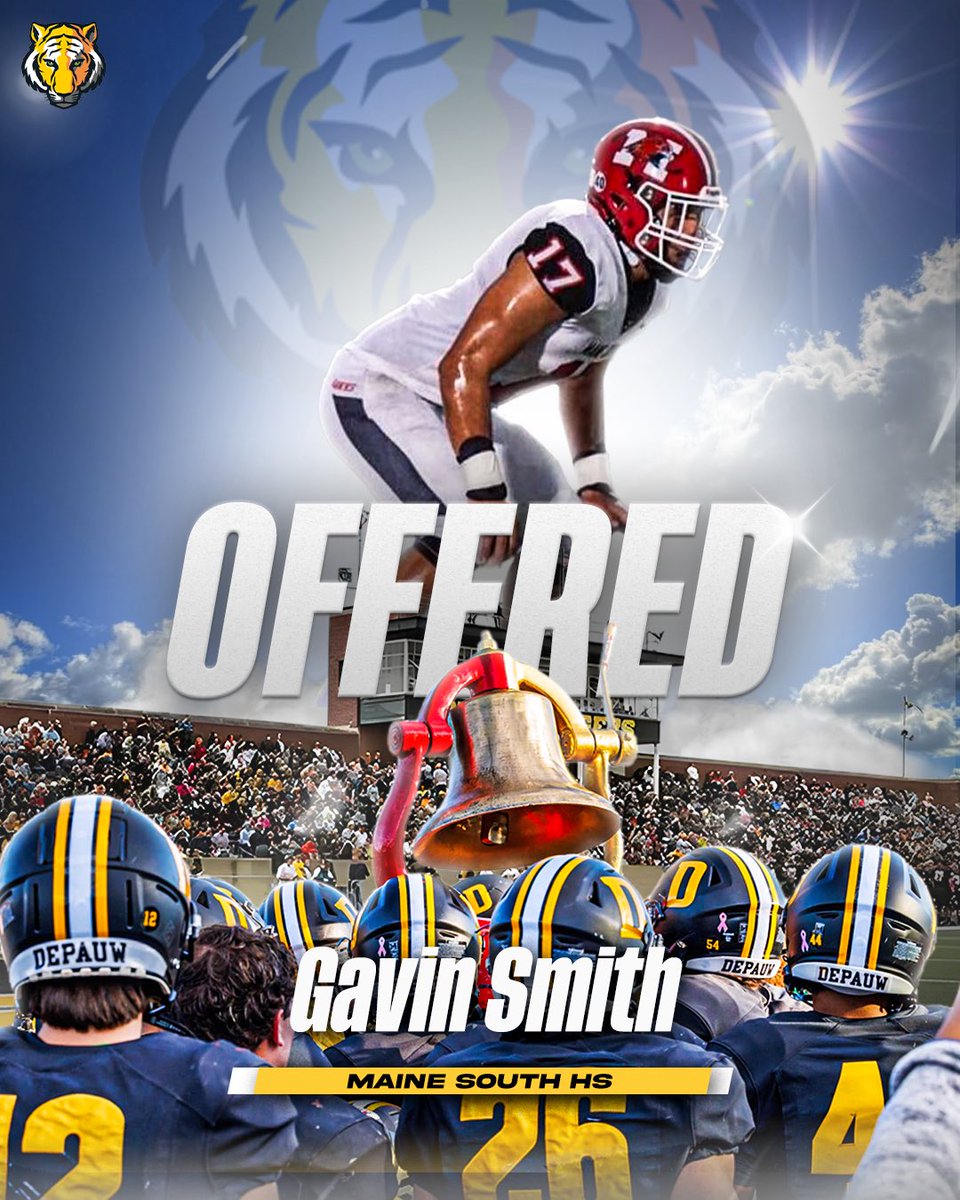 GavinSmith63's tweet image. I am incredibly grateful and honored to receive an offer to play @DePauwTigersFB . Thank you to @qbdietz , @Coach_McElwain , and @MasonEspinosa1 for their belief and support. The opportunity to contribute to the program’s success and keep the bell in Greencastle is exciting. Roll…